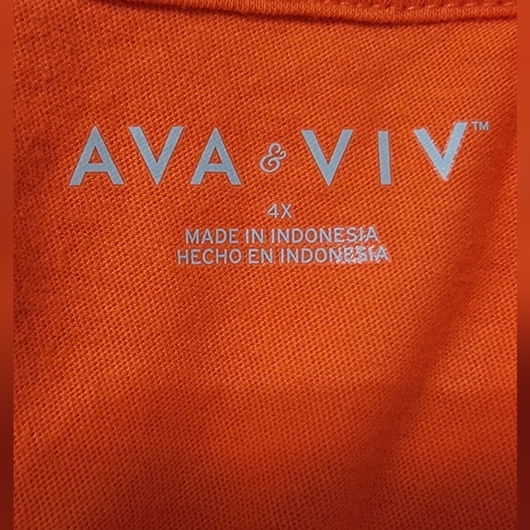 #295 AVA & VIV- Crewneck Short Sleeve T-Shirt- Avail. in Blue or Orange,sze. 4X - Picture 11 of 11